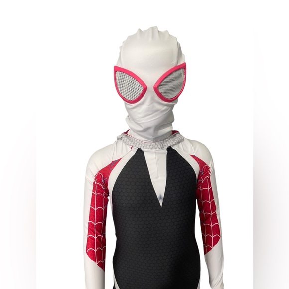 Kids Gwen Stacey Costumes Across The Spider-Verse Gwen Halloween Suit 7-8 years - Picture 13 of 14